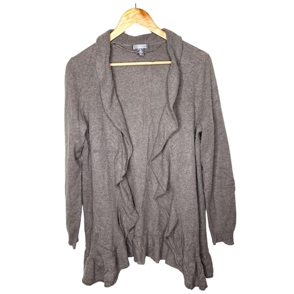 Charter Club Sweaters - Cashmere by Charter Club 2-ply 100% Cashmere Ruffle Cardigan Medium